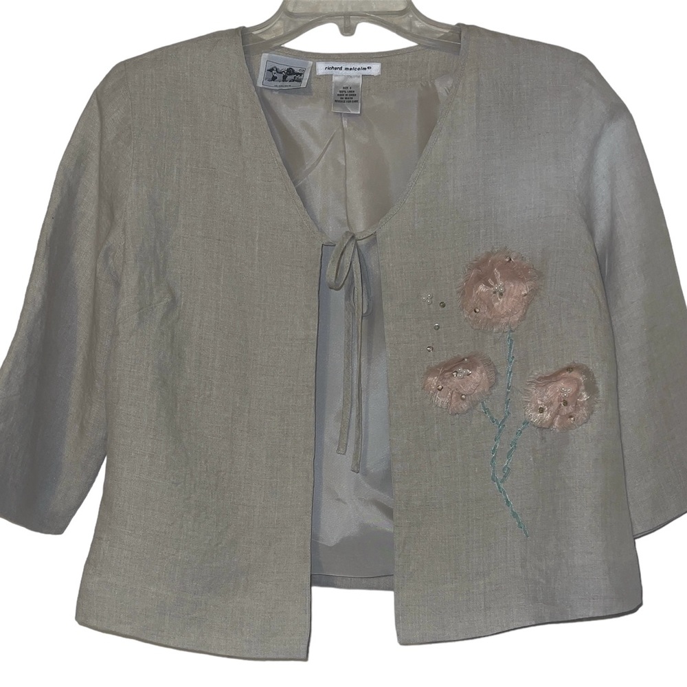 Richard Malcolm Women’s Linen Crop Jacket Sz S